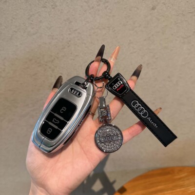 适用奥迪a6l钥匙套a3高档q5la4lq2l汽车q3a7la5q4etron金属保护扣