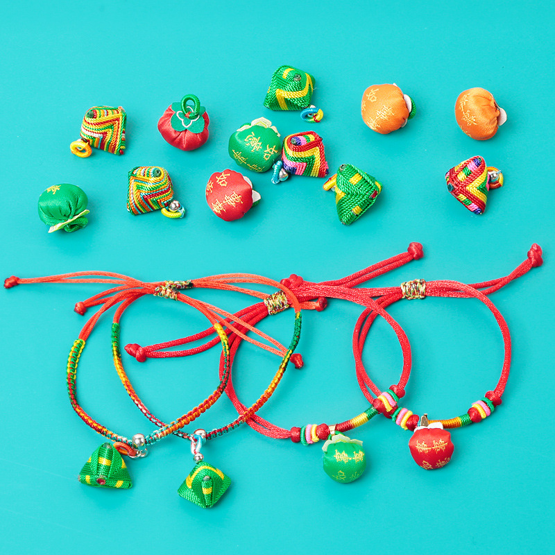 端午节五彩绳手链编织儿