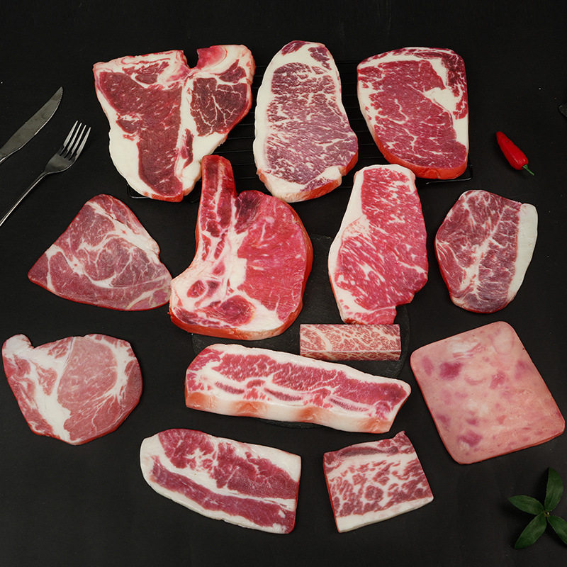 热卖道具摆件假牛肉模型和牛雪花战斧牛仔骨午餐肉仿真西冷牛排