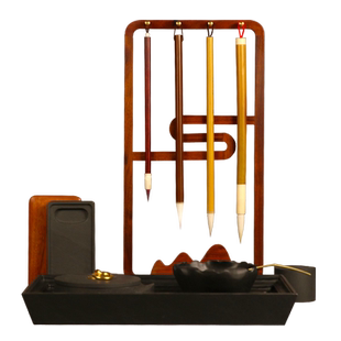 清仓原石砚台歙砚文房四宝毛笔徽墨墨条墨池墨碟墨块墨锭初学实用学生墨盘书法书画磨条盘羊毫兼毫狼毫笔架