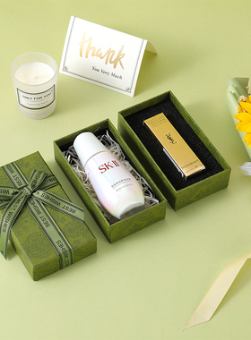 复古轻奢绿口红礼品盒 伴手礼物盒糖盒唇膏包装空盒子ins生日礼盒