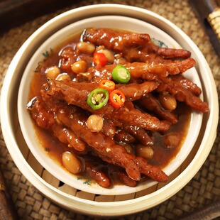 万正粤港式豉汁蒸凤爪1kg广式茶楼点心半成品广东早茶虎皮鸡爪