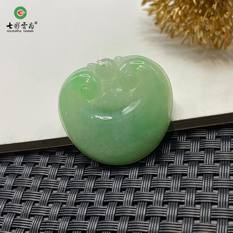 七彩云南天然翡翠如意头