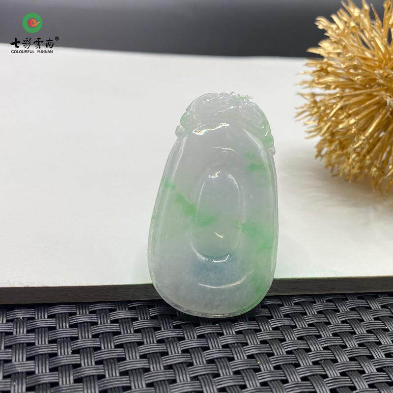 七彩云南缅甸A货天然翡翠冰种春带彩翡翠福贝一物一证支持复检