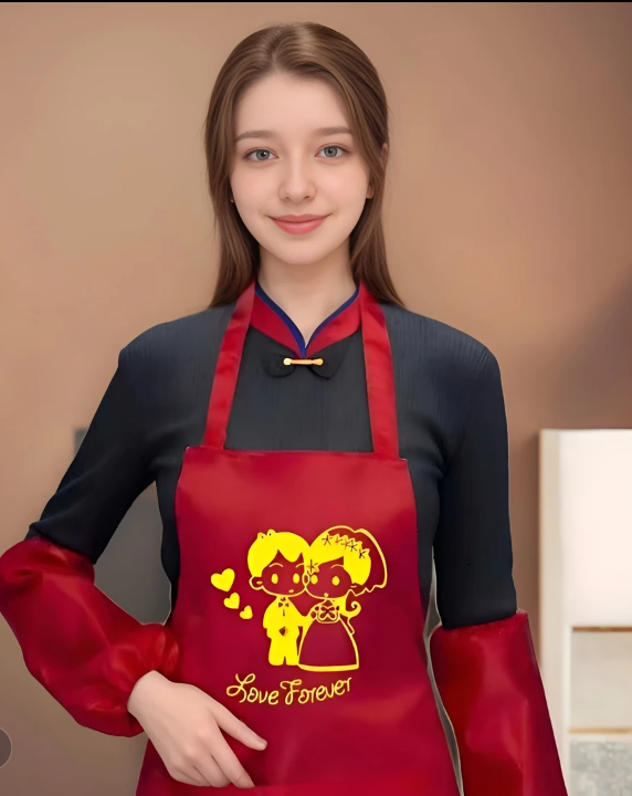 喜庆结婚红围裙家有喜事婚宴寿宴帮厨房专用红色袖套家庭厨房围裙,家庭/个人清洁工具,围裙套装,淘宝优惠券,粉丝福利购,淘宝优惠卷