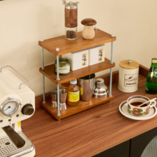 实木桌面转角杯架咖啡角布置杯子收纳置物架拐墙角水杯杯具收纳盒