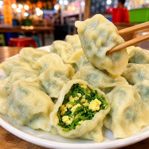 商用批发茴香鸡蛋速冻水饺
