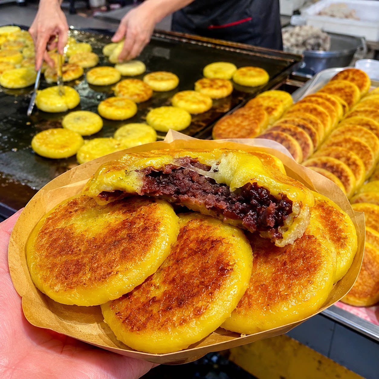 【快手早餐】大黄米红豆饼配料干净黏黏馍豆沙包懒人速食健康糕点
