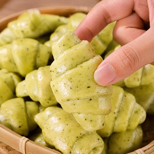 学生早餐菠菜牛角包馒头速冻