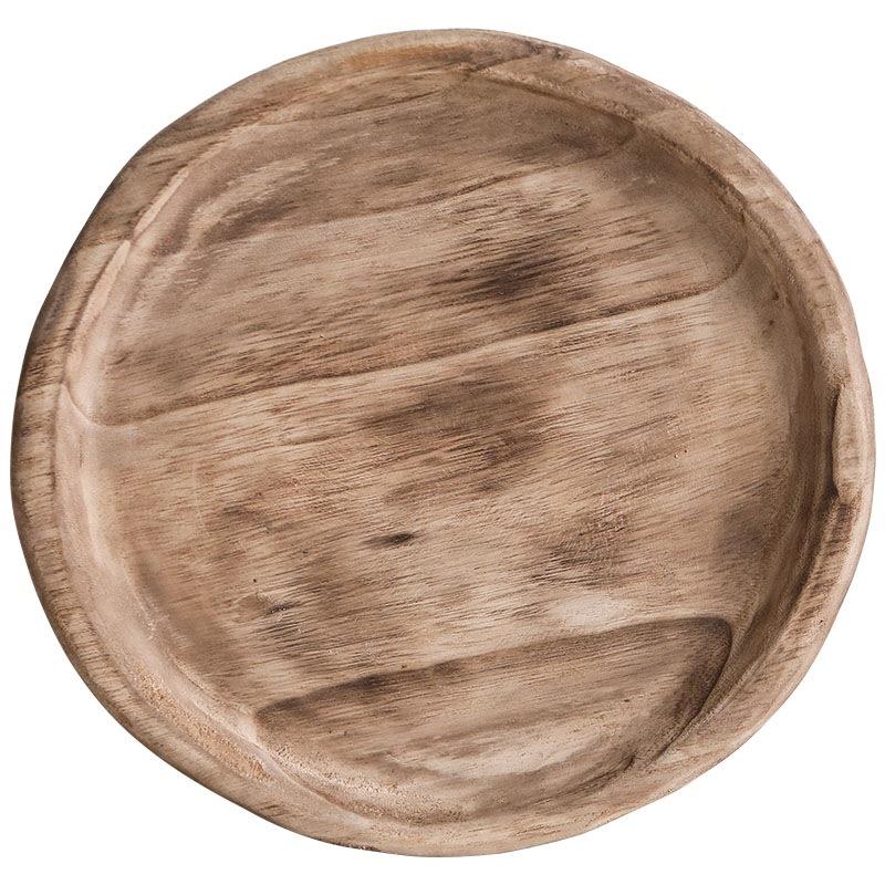 木器之美-桐圆形托盘家居泡古76867摆件装饰品客厅复茶盘果盘