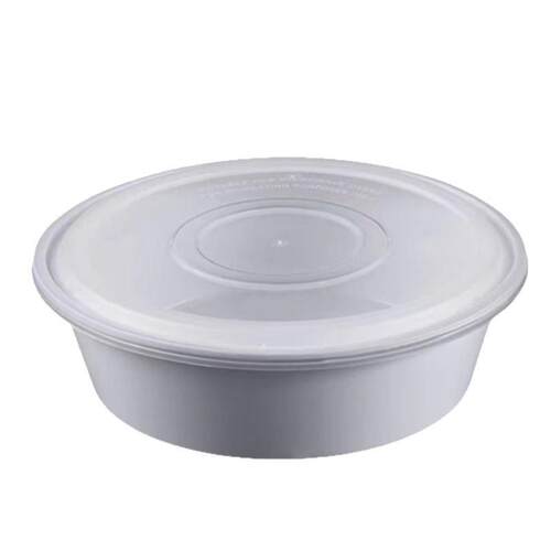 圆形一次性餐盒白色650方盒龙虾火锅酸菜鱼打包盒1250/2000圆盆