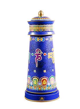 电动转金筒唐多括罗五行转动轮藏传用品黄财神绿度母转动筒摆件