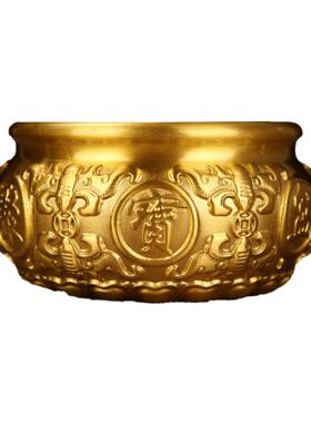 厂家黄铜八福聚宝盆摆件家用客厅玄关店铺装饰工艺品开业礼品