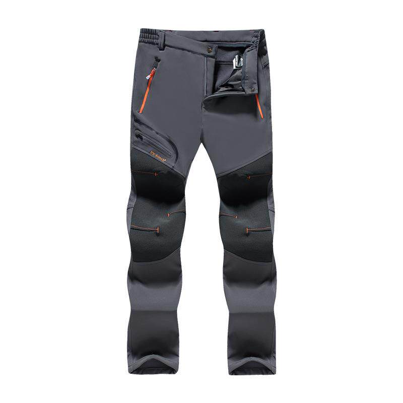 户外冲锋裤男女秋冬季加绒加厚软壳裤防水弹力大码登山滑雪裤