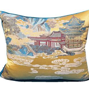 新中式红木沙发垫抱枕高级感刺绣客厅沙发靠背垫实木高端乳胶垫子