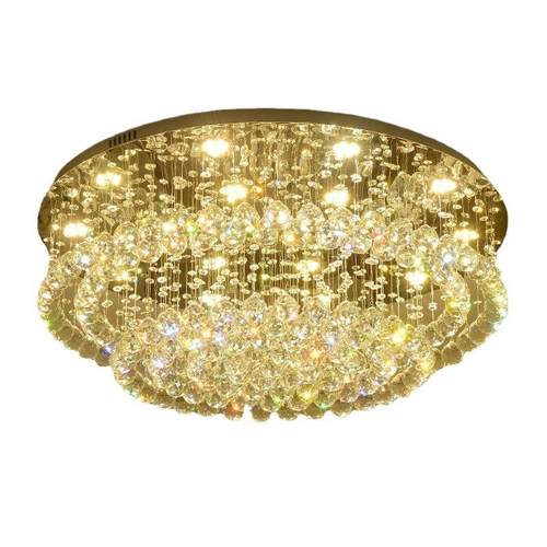 圆形水晶灯客厅现代简约大气餐厅灯家用轻奢卧室吸顶灯房间