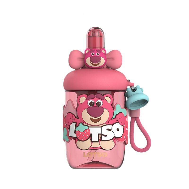 男草莓熊草莓熊啵啵啵太空杯吸幼儿园管杯子带提绳儿童宝宝杯双饮
