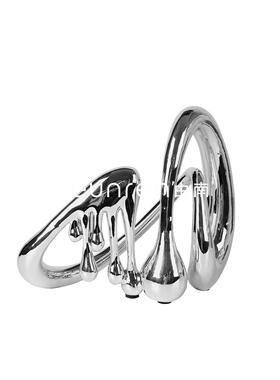 现代书柜摆件书架装饰样板间柜子展示柜电镀融化音符抽象艺术装饰