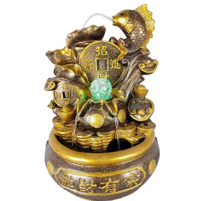 小额创意产品鲤鱼戏水室内流水摆件喷泉客厅桌面装饰盆景摆设