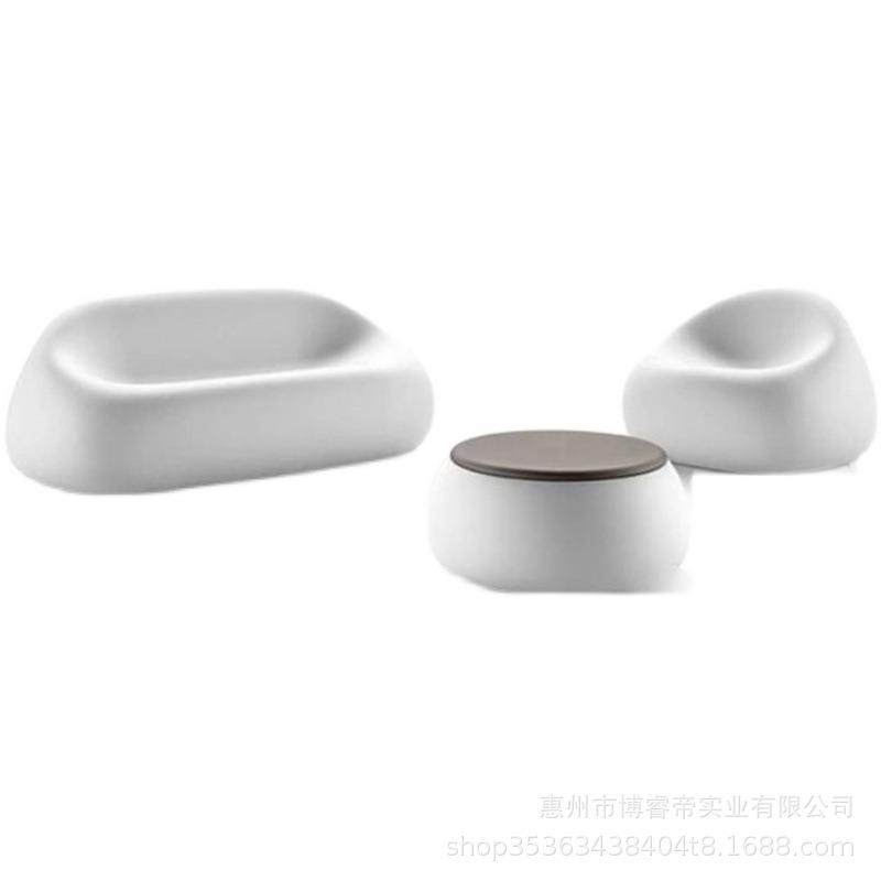 商场座椅玻璃钢椭圆茶几沙发组合简约时尚公共休闲椅系列单人座凳