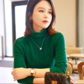 洋气网红澳绒堆堆领长袖 腾坊加厚高领打底衫 女秋冬款 t恤内搭上衣