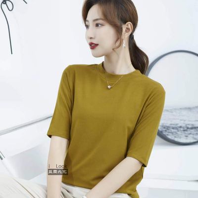 腾坊夏季冰爽棉女洋气中袖T恤