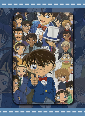 适用2020柯南ipad8保护套pro11带笔槽10.2动漫9.7寸2019平板10.5三折式air4创意3卡通2个性1苹果mini5壳6