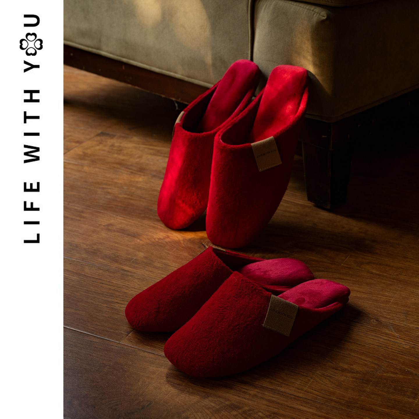 新疆包邮结婚拖鞋喜庆红色一对情侣陪嫁毛绒拖鞋加厚防滑棉拖冬季