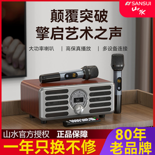 山水N20家庭KTV电视K歌套装 家用话筒音响一体麦克风卡拉OK一体机