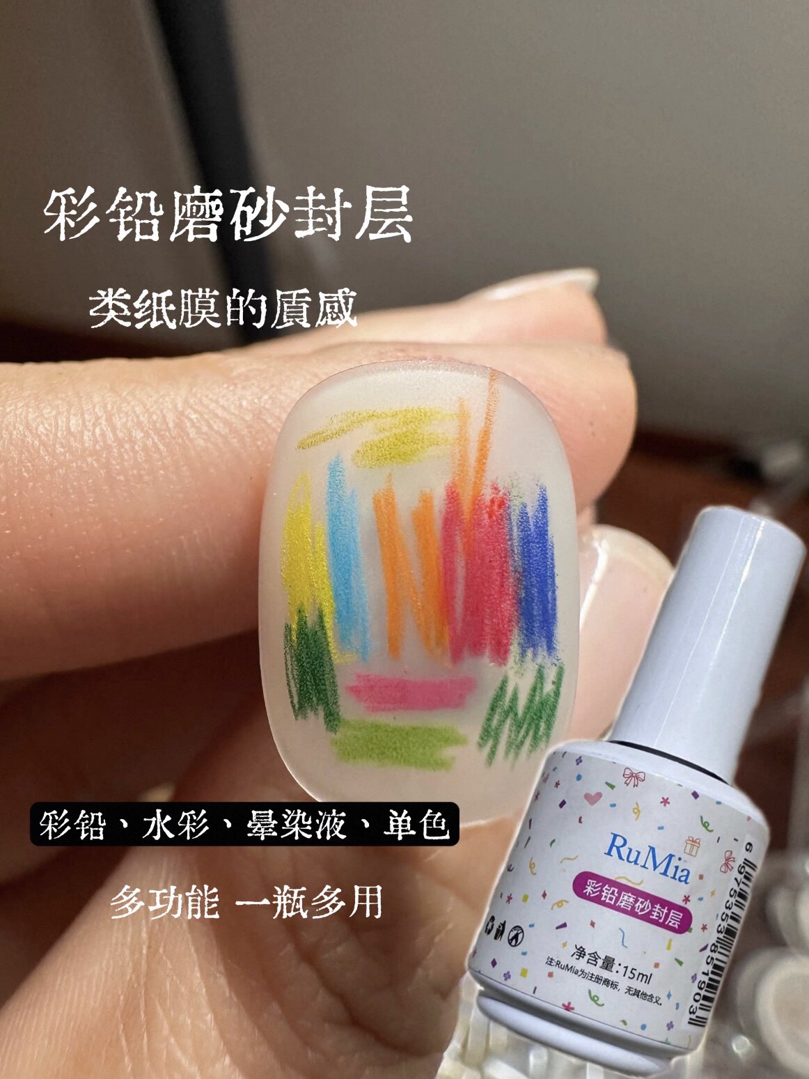 毛老板RuMia彩铅磨砂封层 水彩晕染液打底显色砂纸质感类纸膜封层