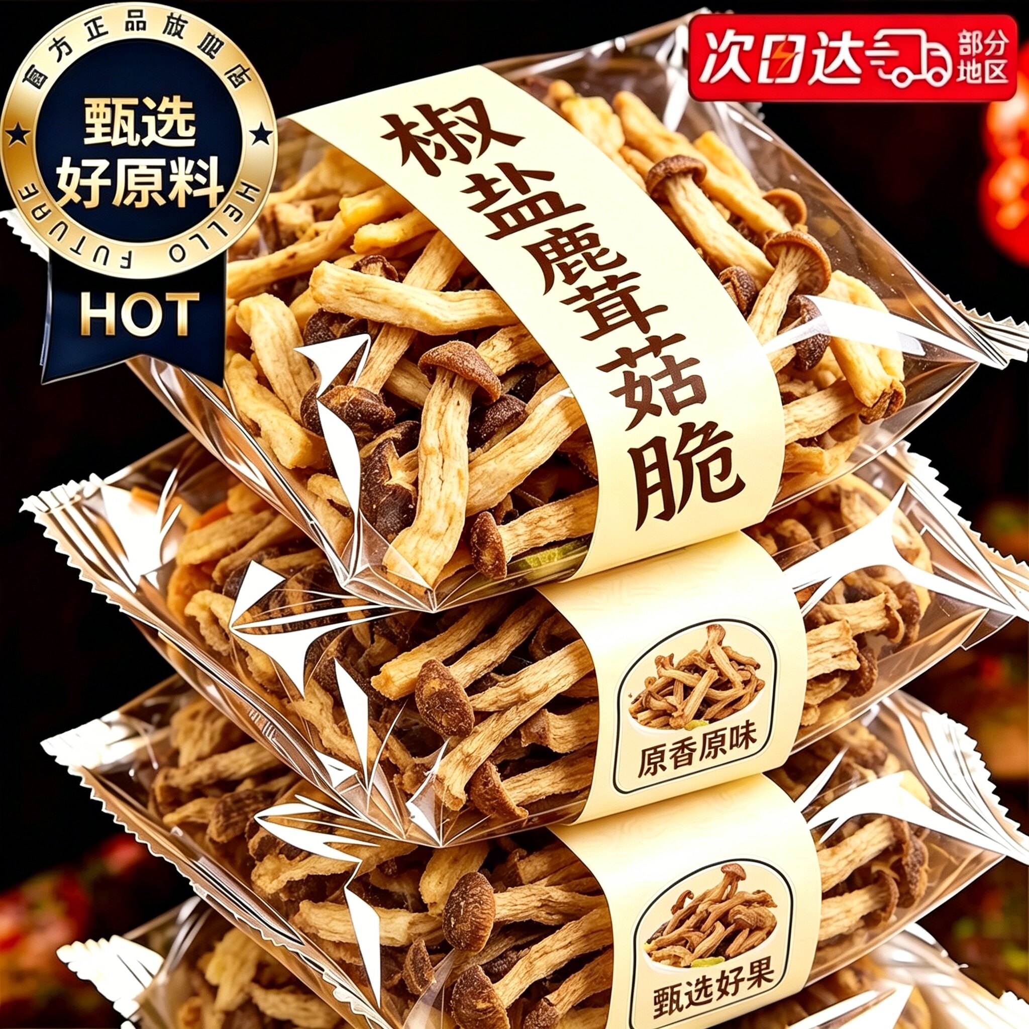 农科院研制0添加黑松露鹿茸菇脆