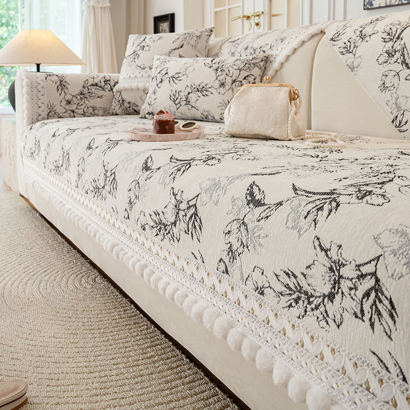 法式高级感沙发垫四季通用防滑轻奢雪尼尔坐垫复古2025新款盖布巾,居家布艺,沙发垫,淘宝优惠券,粉丝福利购,淘宝优惠卷