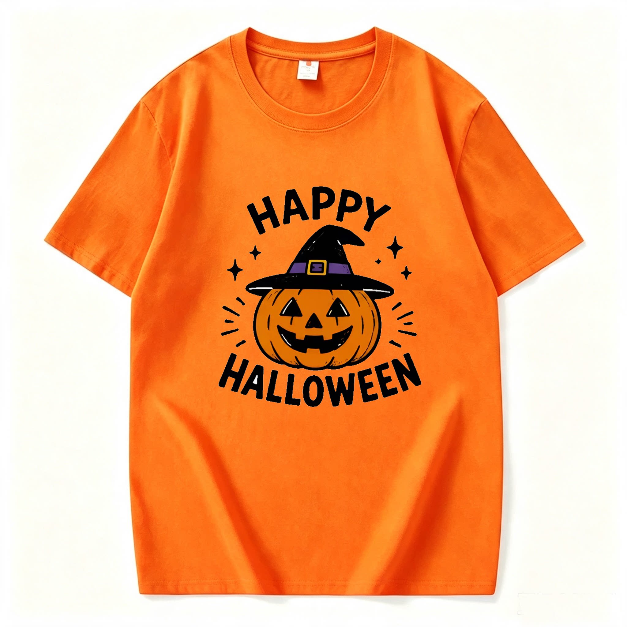 万圣节南瓜男女万圣节T恤纯棉短袖圆领T恤Pumpkin Halloween