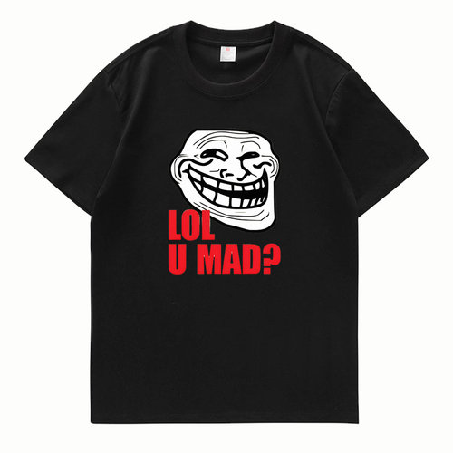 巨魔脸trollface meme表情包PROBLEM短袖T恤恶搞微笑男女皆宜纯棉