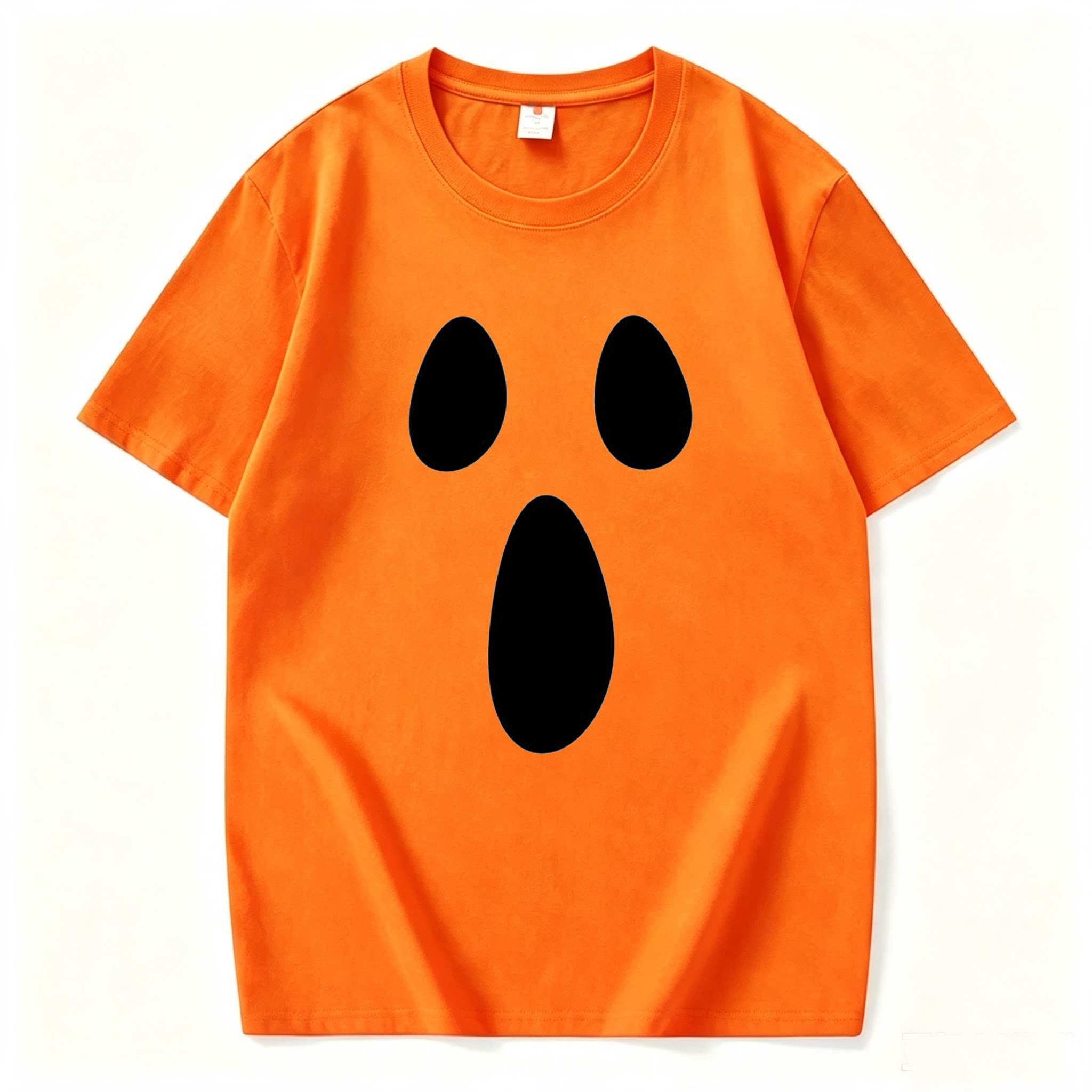 Halloween 万圣节个性幽灵笑脸印花休闲纯棉男女士T恤上衣学生