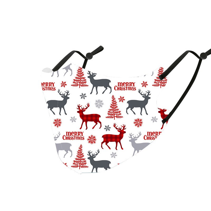 圣诞节儿童口罩女孩男孩口罩3d立体小孩学生亲子成人可水洗布口罩