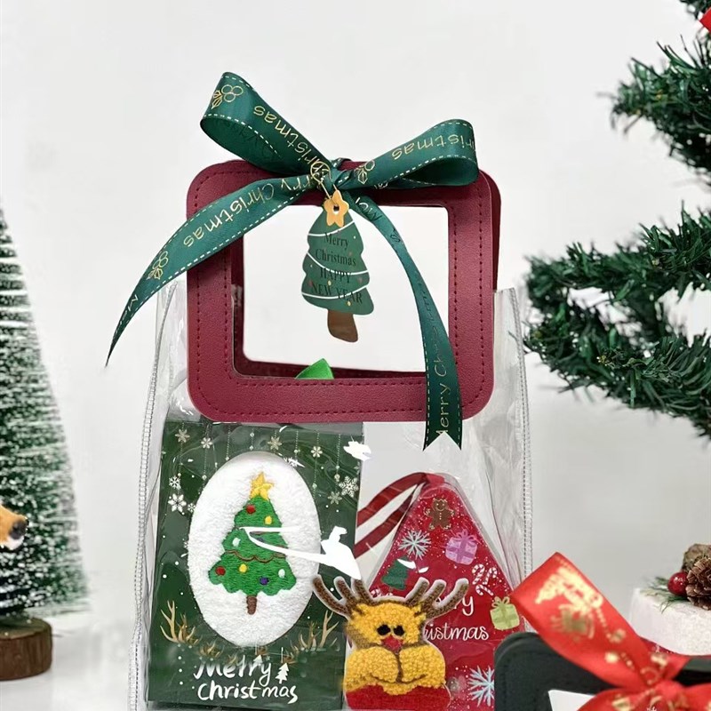 圣诞节礼品袋子创意实用伴手礼物袋平安夜苹果包装盒红色手提袋子