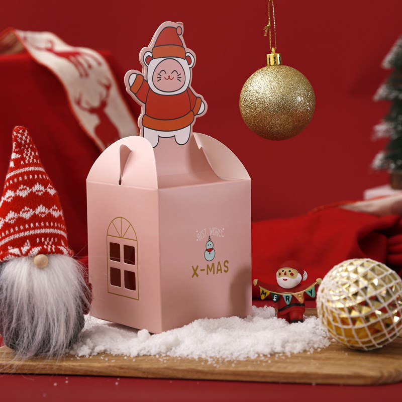 圣诞节苹果盒创意卡通平安果包装礼品盒空纸盒手提小礼物盒