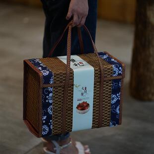 大闸蟹礼盒包装盒竹篮子手提中秋月饼装螃蟹的空盒子土鸡蛋鸭蛋篮