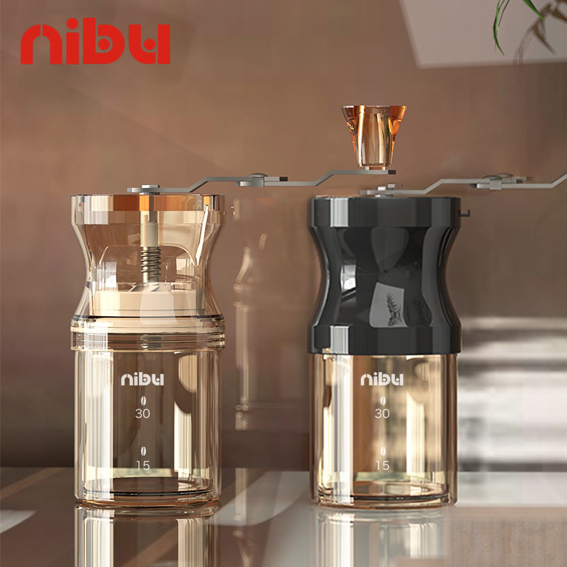 尼布手摇磨豆机咖啡豆研磨机手磨咖啡机家用小型手动磨粉器可水洗
