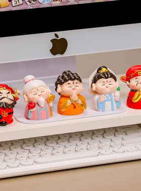 五路财神手办小摆件寓意吉祥摆设