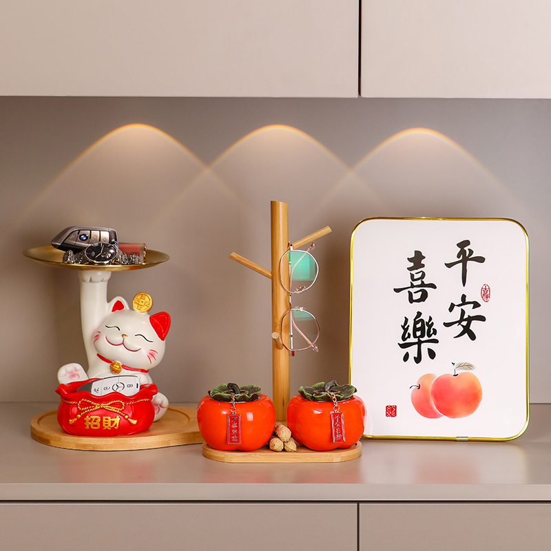 YOSPEED招财猫收纳玄关入户摆件
