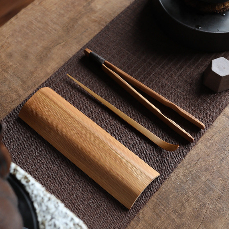 竹制茶道配件套组｜复古竹茶则茶荷茶针茶夹茶拨茶扒功夫茶具新品
