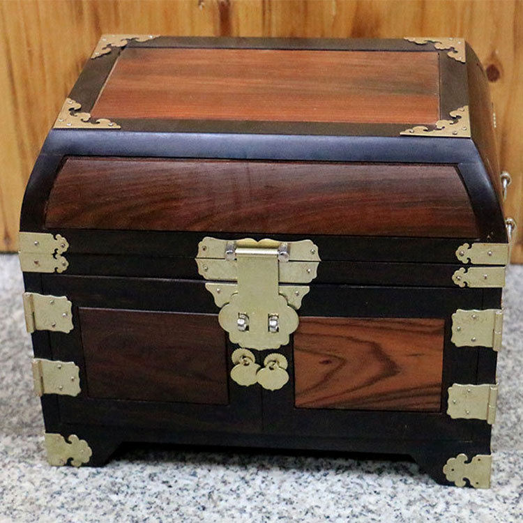 红木盒 复古老红木大红酸枝木仿古收纳箱子 收藏百宝盒子