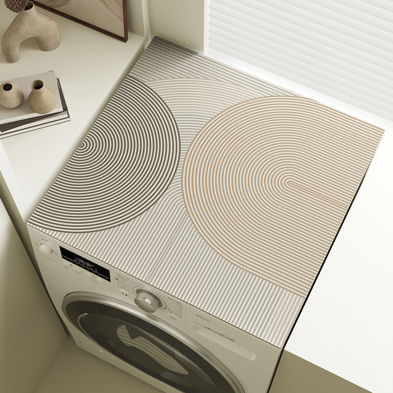 侘寂风滚筒洗衣机防灰硅藻泥吸水防滑垫家用耐脏冰箱柜盖布加厚