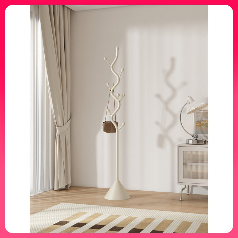 G3YN奶油风衣架落地卧室挂衣架收纳简约立式感衣帽架家用衣服