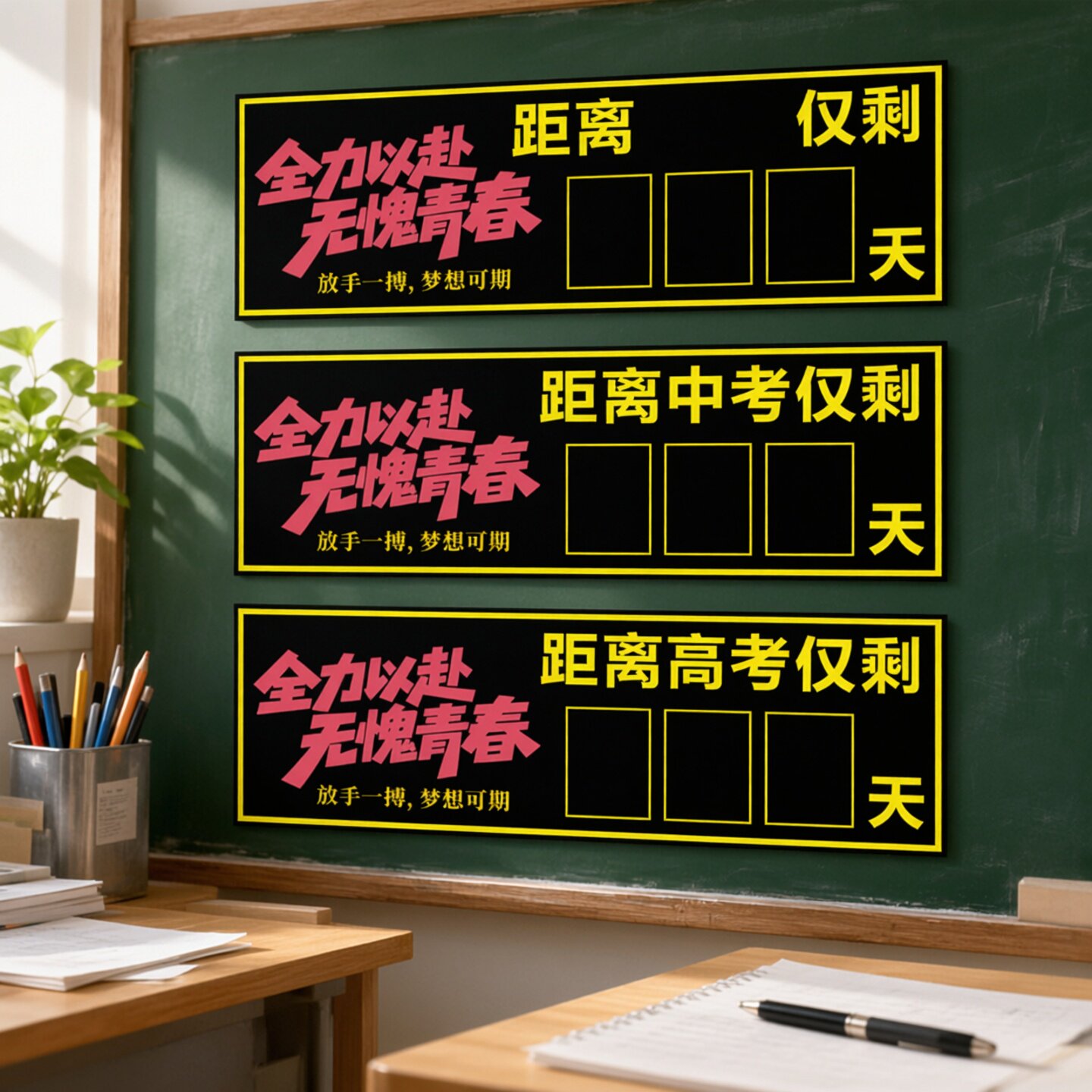 磁性中考高考倒计时黑板磁贴教室黑板会考提醒牌粉笔写数字贴倒计时提醒牌日历中考励志距离倒数天数教室班级