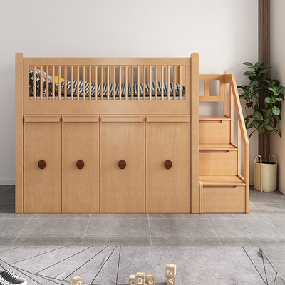 自然语林AAA级榉木全实木半高床