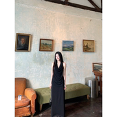 00pm v领显瘦挂脖上衣 黄亮Elovey 松紧腰半裙套装