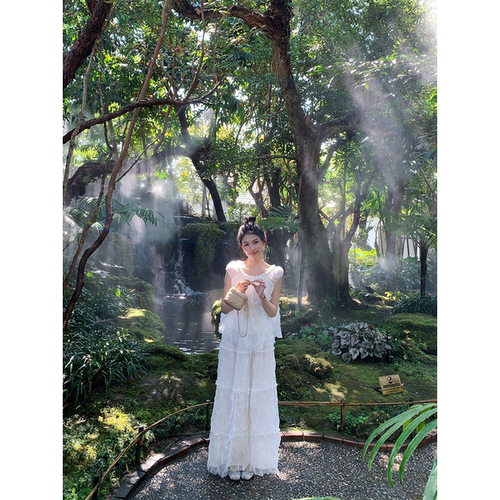 黄亮Elovey【2/26 20:00pm】白色精灵套装上衣+松紧腰半裙B01-4